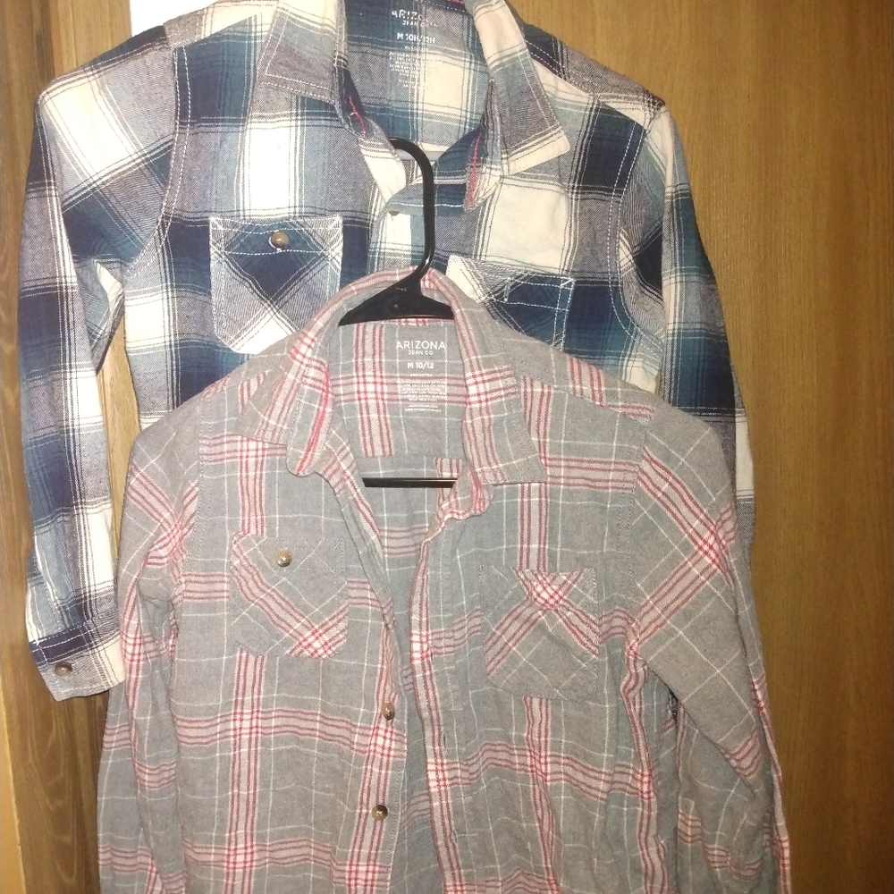Arizona boys size 10/12 flannel shirts